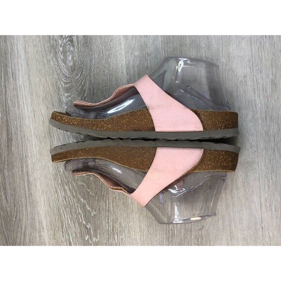 Birkenstock Betula Womens Sandal Pink Leather Cork Orthopedic Slip On Arch Shoes - Picture 4 of 6